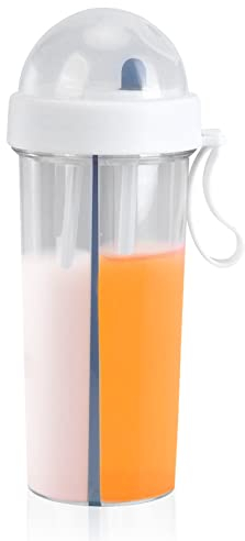 600 Ml Trinkbecher Becher Mit Deckel Und Strohhalm, 2-in-1-kinderwasserflasche, Doppelte Trinkflasche, Workout-Wasserflasche Für Home Outdoor Camping Sport(white)