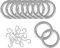 Bestlivings Ringe mit Faltenleghaken (50er Set), Gardinenringe für Universalband/Kräuselband Ø40mm in der Farbe: Grau