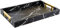 Home Redefined Modern Elegant 18x12 Rectangle Black Marble Faux Leather Decorative Ottoman Coffee Table Perfume Living Room Kitchen Serving Tray with Gold Polished Handles for All Occasion's