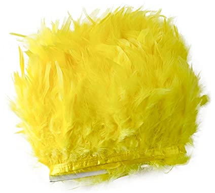 LYFANG Beigefarbener Rand, flauschige Truthahnfedern, Fransen, für Hochzeit, Party, Kleid, Dekoration, 10–15 cm, Juju-Hut, Dekoration, 1 m