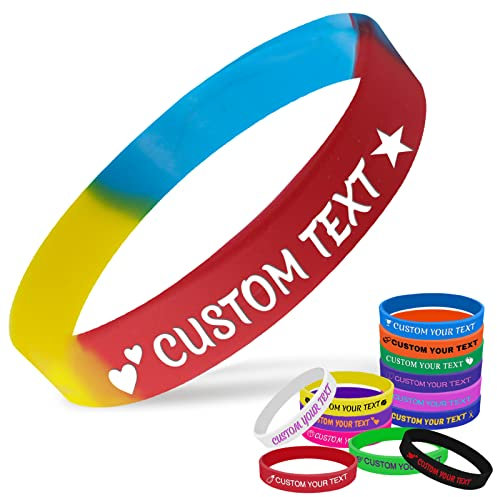 Aolun Braccialetti in Silicone Personalizzati: Braccialetti in Gomma con Incisione Personalizzata per Eventi, Regali, sensibilizzazione, Feste