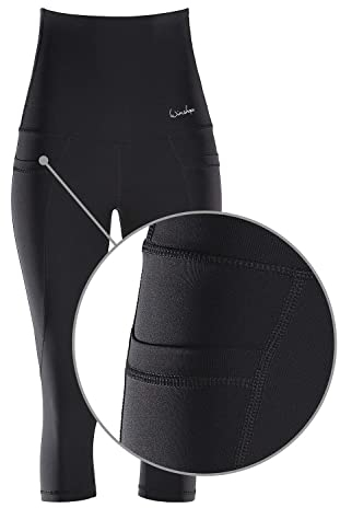 WINSHAPE Damen Functional Power Shape ¾-tights “high Waist” Hwl214 Leggings, Schwarz, M EU
