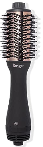 L'ANGE HAIR Le Volume 2-in-1 Titanium Blow Dryer Brush | Frizz Control Blowout Hair Dryer Brush For Drying And Straightening | Volumizing Hot Air Styler For All Hairstyles | Oval Barrel | Black - 60mm