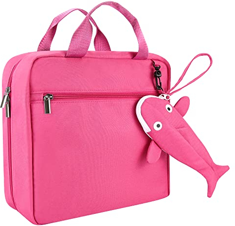 Annmore Tasche für Tiptoi Stift und Tiptoi Bücher Starterset, mit Tragbares Hai Hülle für Tiptoi Stift, Platz für 10 bis zu 12 Bücher, Transporttasche für Tiptoi Puzzle und Zubehör, Rosa