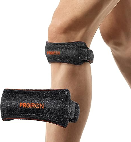 PROIORN Rodillera Rotuliana, 2PCS Rodilleras Ajustable, para Tendón Alivio de la Tendinitis, la estabilización de la Articulación en Tenis, Correr, Saltar, Béisbol, Escalada ect, Negro