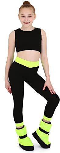 DRUNA Botas de Calentamiento de Ballet, de Gimnasia Rítmica, de Jazz, Botas Cálidas, Zapatos de Calentamiento| Ideal para Competencias y Entrenamientos Indigo (26/29, Amarillo)