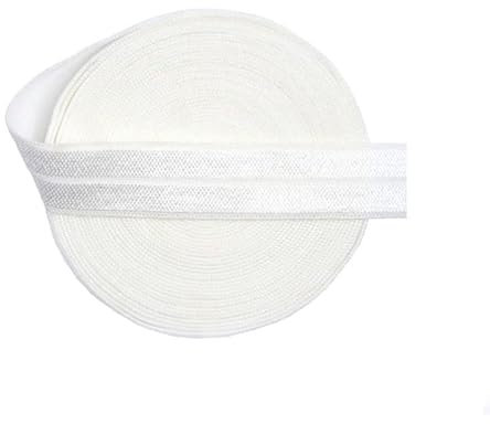 Bristlegrass Elastisches Band mit Krone, Rüschen, Spitze, Elastan-Band für Haargummis, Stirnband, Dessous, Unterwäsche, Nähen, Spitze, gebrochenes Weiß, 2 m, gebrochenes Weiß