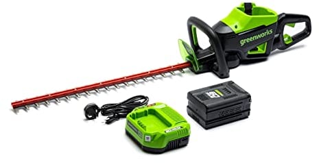 Greenworks Akku-Heckenschere 60 V, 66 cm lasergeschnittene Klingen, bürstenloser Motor, 180° drehbarer Griff, 2 Ah Akku und 2 A Ladegerät inklusive