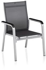 Kettler Basic Plus Premium Stapelsessel, Silber/lakritz, Alu/Outdoorgewebe, 0102405-0000