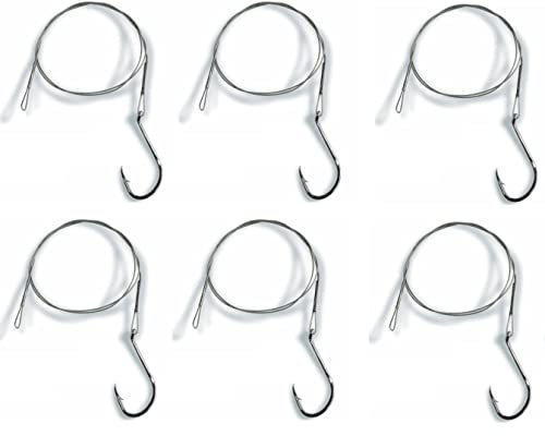 Set 6 Ami Montati con Cavetto Acciaio Pesca Pesce Serra Luccio Bolentino profondità Traina Misura 2