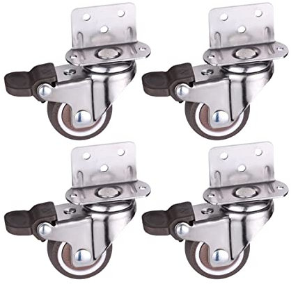 BIVOO 4 Stück Möbelrollen, stumm, weiche Gummi-Lenkrolle for Babywagen, Kinderbett, Bettrollen, Haushaltszubehör (Color : C, Size : 1.5 inch)