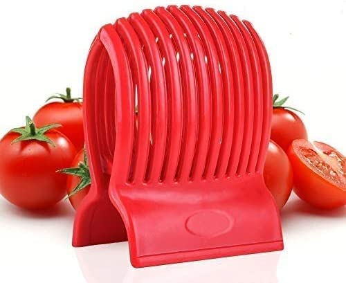 Multi use Tomato Slicer Holder Potatoes Round Fruits Vegetables Tools Kitchen Cutting Aid Get Perfectly Sliced Tomato and Vegetable Slices with Half The Prep Time