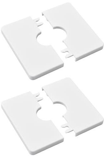 UFURMATE Lot de 2 cache-tuyaux carrés autocollants en plastique ABS pour tuyau de douche de 22 mm de diamètre (blanc)
