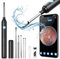 Ear Wax Removal Kit - Ear Cleaner Ear Camera - Ear Wax Remover with 6 Pcs Ear Set - Ear Wax Removal Tool - WiFi Otoscope Camera with 6 Silicon Ear Spoon - Ear Cleaning for iOS & Android (Black)