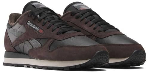 Reebok Unisex Classic Leather Sneaker,Black Dark Matter Grey 5,40.5 EU