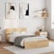 vidaXL Sonoma Oak Bed Frame-Engineered Wood with Headboard and Plywood Slats, Small Double Size 120x190 cm, Bedroom Essential