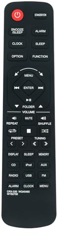 VINABTY Mando a Distancia de Repuesto Aptos para Yamaha CRX-330,WQ45460,WY92700 CD Receiver Compatible Model MCR-330 MCR-230 MCR33 MCR230 CRX330 MCR-330BL MCR-230BL CRX-330BL WQ454600 MCR330
