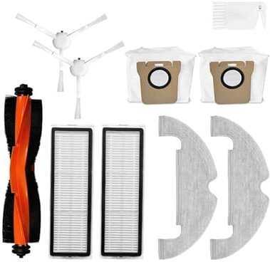 MEBSJY Compatible con Xiaomi Robot Vacuum X10, Piezas de Robot Aspirador, Repuesto de Cepillo Lateral Principal, Filtro Hepa, paño de fregona, Accesorios for Bolsa de Polvo(Color:Set 1)