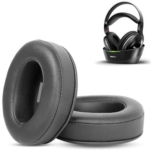 HTINDUSTRY Sostituzione Cuscini per Cuffie Compatibili con Philips SHD8800/12 Philips SHD8850/12 Headphones Cuscini Premium con Pelle Proteica Morbida/Schiuma Memory Foam