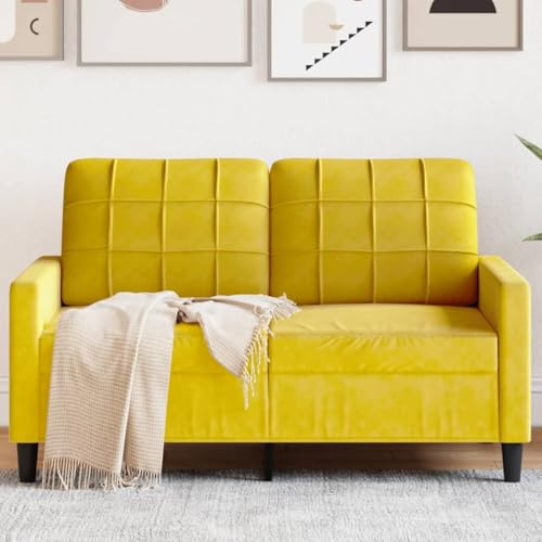 Willood 2 Sitzer Sofa Couch Sessel Gelb 120 cm Samt