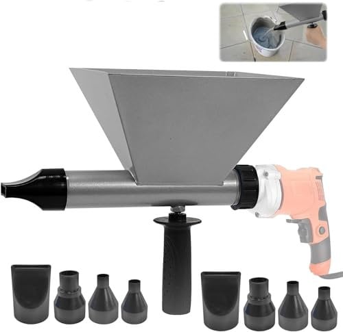 Pistolet à coulis électrique pour mortier, pulvérisateur à mortier électrique presse à mortier avec 8 buses différentes (tout en métal)