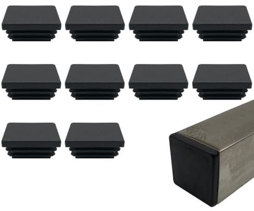 EIYVPRA 10 pcs Bouchons à lamelles 40x40 mm pour Tube carré, Bouchons carrés en Plastique PE, Bouchon Pied de Chaise, Bouchon Tube Carré pour Tubes Métalliques, Chaises, Canapés, Tables et étagères