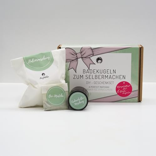 PonyHütchen DIY Badekugel Set | Badekugeln selber machen | nachhaltige Geschenkidee | Wellness Geschenkset | Bio Naturkosmetik Badebomben Kit | Geschenk vegan (Grüner Tee, Zitrus, Holz)