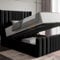 Furnishion King Size Bed Frame with Storage - Black Velvet Ottoman Bed King Size - Panel Storage Bed Mattress Not Included - 48inch High Headboard
