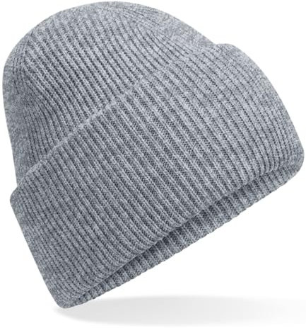 Hatstar Warme Damen Beanie Mütze | Herren Grobstrick Wintermütze | Wollmütze Strickmütze | Unisex für Damen und Herren | Weich und Dick (hellgrau-meliert)