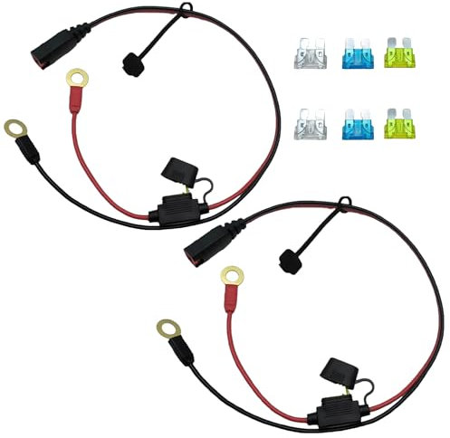 2 PCS Wire Harness Compatible with NOCO GC008 X-Connect, Battery Tender Leads Charger Cable with M10 (3/8in) XL Eyelet Terminal Connector