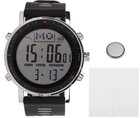 Orologio da Pesca, Altimetro Barometro Termometro Meteo Impermeabilizza Orologio Timer con Cinturino per Sport all'Aria Aperta da Uomo (Grigio)