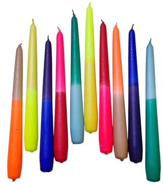 KERZEN Regenbogen Kerzen bunt mit Farbverlauf, Kerzen mehrfarbig in neon, pastell und bunt extra lang, Geschenk Frau, Freundin Mitbringsel Erwachsene, Geschenk Geburtstag Kollegin GLOWYBOX regenbogen