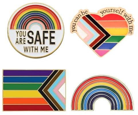 4 Stück Pride Pin, LGBT Pins Anstecker,Regenbogen Pride Pin, Mode brosche Kleidungszubehör für Rucksäcke, Schmuck, Hüte, Jackendekoration Funny regenbogen Accessoires