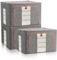 FUSACONY Clothes Storage Bag 3 Pack Storage Boxes with Lids, Foldable Oxford Cloth Steel Frame Box, Waterproof Wardrobe Storage Organiser for Clothes, Bedding, Blankets,Duvet, Grey (66L)