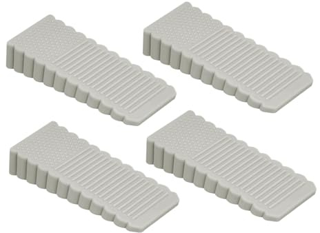TPE Türstopper Keil 4 Stück rutschfester Türkeil für Holzboden Fliesen und Marmor stabiler Türstopper Halter wetterfest kratzfest ideal für Zuhause und Büro (Grau)