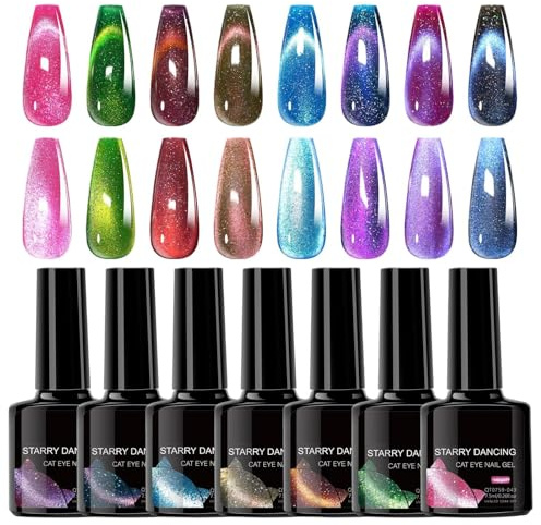 Nagellack - Magnetisches Glitzergel, 8 -teiliger Langlebiger Set | Sparling Nail Design Kit Für Feiertagsereignisse Nacht Out Manicure Zu Hause Für Mädchen Damen Professionelle Schönheitspfleg