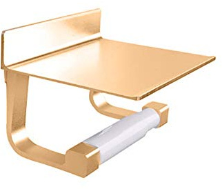 Toilet Roll Holder Toilet Paper Holder Aluminum Wall Mounted Bathroom Tissue Rack Phone Shelf Tool Hot-Silver Toilet paper holder