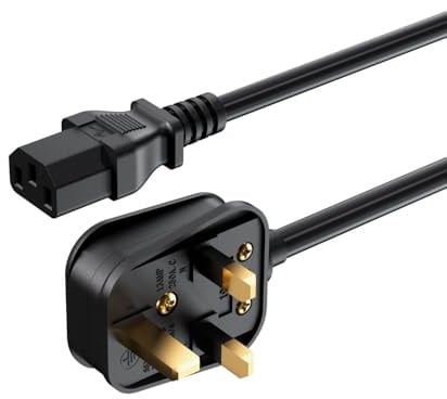 Superer 3M UK Power Cable, BS1363 to IEC C13 3 Pin Power Cord | 10FT Long Kettle Lead Compatible with LG, Dell, Panasonic TVs & Monitors, PC, Computer