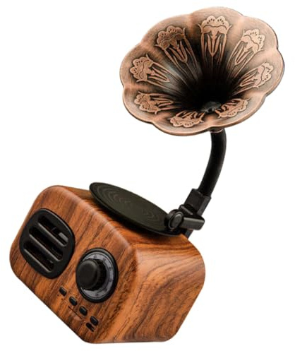 KOMBIUDA Kabelloser Funklautsprecher im Retro Stil Kleiner Funklautsprecher mit USB Eingang 360° Drehknopf und Breitem HiFi Stereo Klang für Musikgenuss