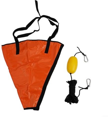 Axorafow Drift Anchor, Kanu & Schlauchboote - PVC Meeresanker mit Schwimmboje Set, Kompakt Leicht, Größen S-XL (60x53cm bis 135x140cm), Orange/Schwarz(XS)