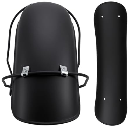 KAILIKETIY Motorrad Kotflügel 16 18 Zoll mit Halterung aus Eisen Universelles Design und Stilvolles Schutzblech für Vorderreifen Schwarz Verbessert die Optik