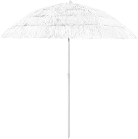 Lumanois Parasol de Plage Hawaii Blanc 240 cm Pelouses & Jardins Blanc,314701