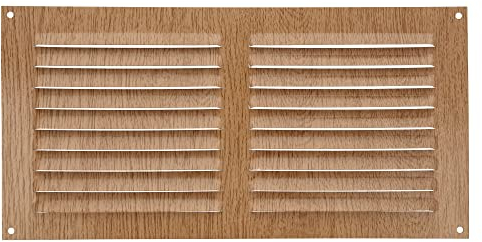 Amig - Rejilla Rectangular de Aluminio - Rejillas de Ventilación para Salida de Aire - Ideal para Techo de Cocina y Baño - Medidas 150 X 300 MM - Color Madera