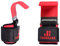 Weight Lifting Hooks Red Straps Pair, Neoprene Padded Wrist Wrap Support Non Slip Rubber Coated Grip Deadlift Powerlifting Chin Pull Up Exercise Fitness Training Bodybuilding Gym Workout