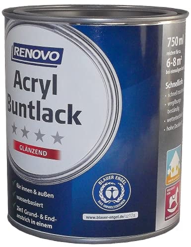 Acryl-Buntlack 2-in-1 750 ml RAL 3000 Feuerrot glänzend Renovo