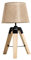 HOMCOM Tischleuchte Tischlampe Nachttischlampe Leinenoptik, Kiefer+Polyester, 24x24x45cm (Beige)