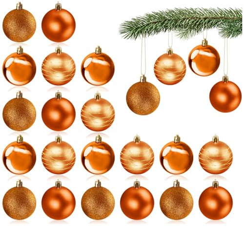 COM-FOUR® 20x Boules de Noël - Boules en Plastique pour Noël - décorations pour Arbres avec Sapin Noël avec Pendentif