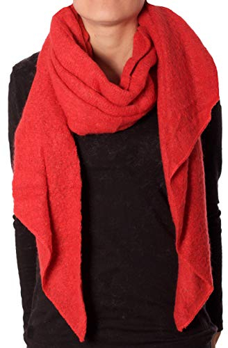 Fashion YOU WANT Damen XXL SCHAL kariert und mit Stern Motiv kuschelig warm Trend Stola XXL Tuch KARO HALSTUCH SCARF PONCHO CAPE WARM NEU WINTERSCHAL HERBSTSCHAL DECKENSCHAL WEICH (UNI knallrot)