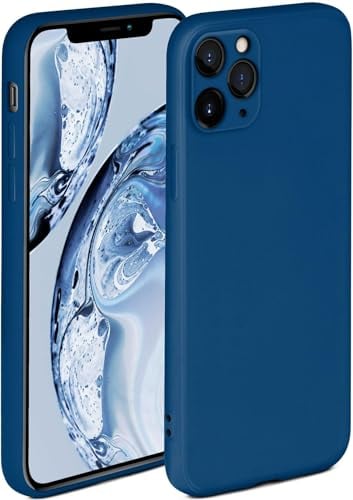 ONEFLOW Soft Case für iPhone 11 Pro Hülle aus Silikon mit Kameraschutz, Silikonhülle mit erhöhtem Schutz fürs Display, Backcover Schutzhülle, weiche Handyhülle, Blau