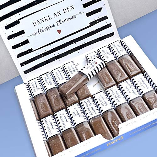 Aufkleber Set für Merci Schokolade | persönliches Geschenk zum Hochzeitstag | Ehemann | Ehefrau